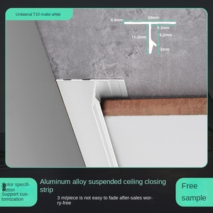 Profil de <span class=keywords><strong>plafond</strong></span> suspendu en alliage d'aluminium au design moderne Bande de fermeture carrée Ligne décorative pour toilettes Panneau de gypse - Product Image 6