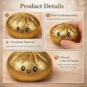 Blingbling Gold Powder Crystal Squishy Dumpling Sensory Fidget Toy Blind <b>Box</b> <b>Small</b> Steamed Bun TPR Squeeze Toy <b>Gift</b> for Ages - Product Image 3