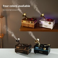 Diffuseur d'aromathérapie ultrasonique portable USB en plastique, style gramophone rétro, avec commande par application, capacité 0,5L