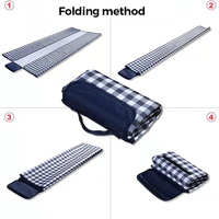 Vente en gros de tapis de plage pliables imperméables à logo personnalisé, en tissu écossais, lavables, pour le camping, les pique-niques en plein air