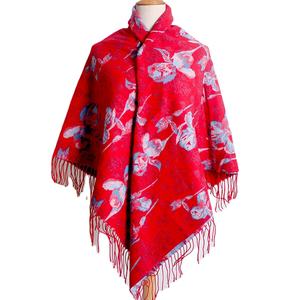 Écharpe châle en polyester imprimé chaud hiver durable à la mode double usage cachemire - Product Image 2