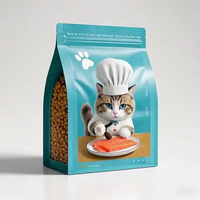 Sachet refermable en aluminium laminé à huit soudures latérales pour emballage de friandises pour animaux de compagnie