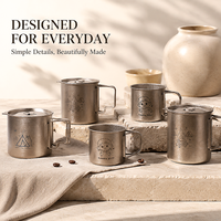 Tasse en titane moderne et minimaliste pour le thé, le café, le bureau et les activités de plein air – Personnalisation du logo en gros pour les programmes de marque privée