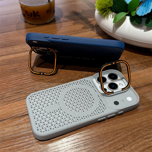 เคสโทรศัพท์มีที่ยึดแบบแม่เหล็กระบายความร้อนของแท้สำหรับ iPhone 18 17 16 15 PRO MAX กรอบหลังตาข่ายรังผึ้งระบายอากาศได้ดี - Product Image 4