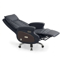 Chaise de bureau électrique à dossier haut avec massage et fonction vocale, en cuir de vachette, pour le bureau