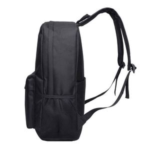 Simple Fashion College Daily <b>Black</b> Back Pack Nylon Oxford Teenage School Bag <b>Backpack</b> With Custom Logo - Product Image 3