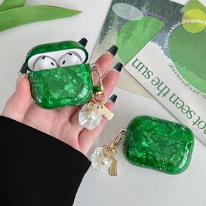 Nouveau luxe IMD Jade vert <span class=keywords><strong>coque</strong></span> motif casque étui pour Apple Airpods 1 2 3 4 Airpods Pro 1 2 3 couverture de casque à la mode - Product Image 4