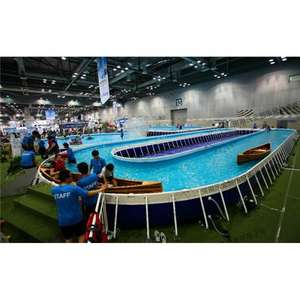 <span class=keywords><strong>Piscine</strong></span> commerciale de forme ovale <span class=keywords><strong>hors</strong></span> <span class=keywords><strong>sol</strong></span> en acier inoxydable et cadre en PVC robuste pour une utilisation dans un parc aquatique - Product Image 4