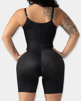 Bodysuit Moldeador Personalizado al por Mayor para Mujer, Escote en V Profundo, Sujetador Incorporado, Entrepierna Abierta, Control de Abdomen, Ropa Interior Moldeadora hasta Medio Muslo