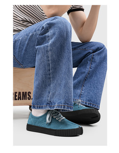 Mens Tabi Split Toe Lace up Sneakers Suede Canvas Ribbed Rubber Sole Chunky Low Top Casual <strong>Plimsolls</strong> Skate Shoes All Seasons - Product Image 5