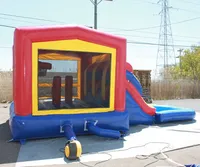 Château gonflable LeTeng avec toboggan aquatique, piscine à jets d'eau, structure gonflable pour enfants, maison gonflable en PVC, capacité 800 kg