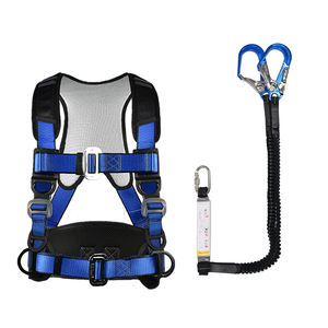 CE認定カスタマイズフルボディ安全ハーネスプロフェッショナル調整可能ダブルランヤード工業用ポリエステルワークレスキュー - Product Image 2