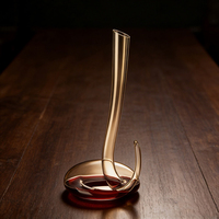 Carafe à vin rouge en cristal sans plomb, soufflée à la main, en forme de serpent enroulé, de haute qualité, avec verseur pour aération rapide