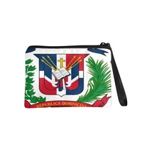 Dompet Koin Warna Campuran Modis Poliester Bendera Republik Dominika Dompet Mini Ritsleting Portabel untuk Penggunaan Sehari-hari Wanita