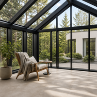 Véranda à toit en pente en aluminium antirouille, double vitrage isolant, vente en gros directe usine pour jardin, patio, terrasse