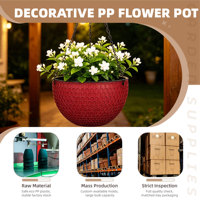 Grand panier suspendu traditionnel à double pot pour plantes, avec trous de drainage, 1,28 L, en PP durable, pour usage intérieur/extérieur