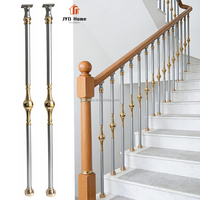 Vente en gros de balustres d'escalier en aluminium-magnésium gris brossé de luxe, en laiton, pour garde-corps intérieur