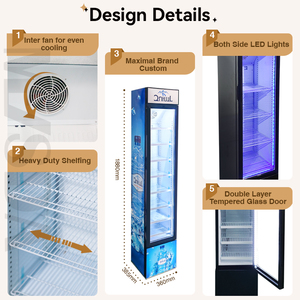 Meisda sc105b 105L Tùy Chỉnh Thẳng Đứng Cửa Kính Bia Hiển Thị Mát Showcase Thẳng Đứng Đồ Uống Tủ Lạnh - Product Image 3