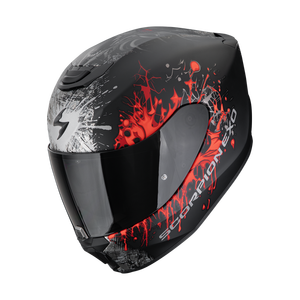 Casque de moto intégral Scorpion Exo-391 Wolf Noir mat Argent Rouge XS - Product Image 1