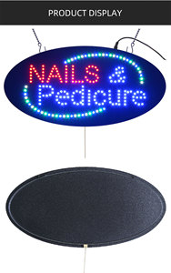 9*19 Pouces Forme Ovale Led Ongles <span class=keywords><strong>Pédicure</strong></span> Signes Led Intérieur Suspendu sur Salon De Beauté Magasin Avant Signalisation - Product Image 5