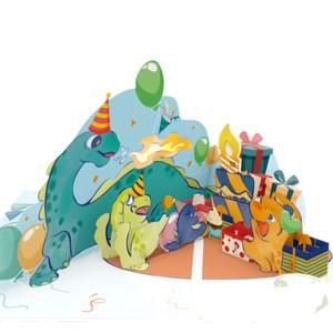 Tarjeta de Cumpleaños 3D con Dinosaurio, Luces y Música para Fiestas - Product Image 5