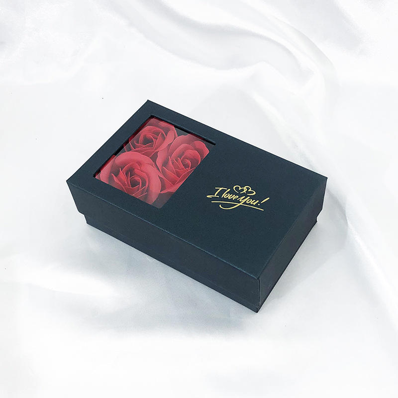 Caja de 3 flores azul profundo