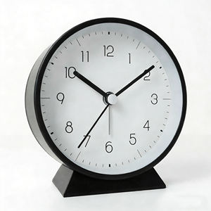 Réveil analogique en métal noir de 3,5 pouces avec sonnerie simple pour chevet - Product Image 1