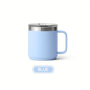 Custom Logo 10oz Stainless Steel Coffee <b>Mug</b> Double Wall Vacuum Insulated With Handle With Lid <b>for</b> Coffee <b>Tea</b> Office Travel - Product Image 5