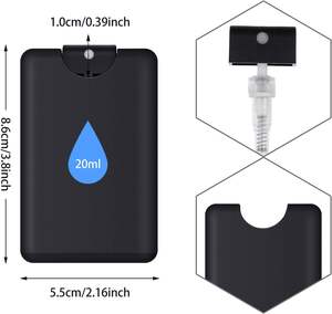 Flacon vaporisateur de poche format carte de crédit en PP, personnalisable avec logo, blanc, bleu, pêche, jaune, rose, violet, 5ml/10ml/15ml, pour alcool, 100 pièces - Product Image 2