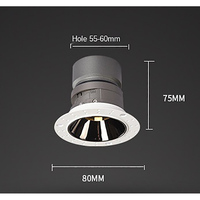 Spot LED encastré en ABS et aluminium, réglable, sans bordure, style maison, pour éclairage mural de salon et de galerie