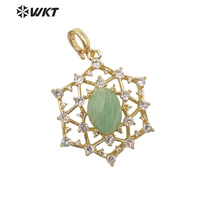 Pendentif en toile d'araignée plaqué or 18k, nouveau design creux, mode femmes, collier, bijoux, pendentif en pierre, WT-MP256