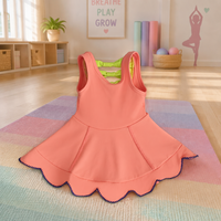 Nouvelle Robe de Sport pour Enfants en Nylon Spandex, Sans Manches, Bretelles Fines, Dos Élastique Creux avec Nœud, pour Fitness, Yoga, Entraînement et Danse