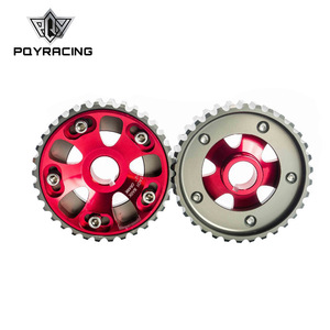 ชุดเฟืองแคมชาฟท์ปรับได้ Poyracing สำหรับ Honda B Series DoHC B16 B18 อะลูมิเนียมอัลลอยด์สีแดง อะไหล่แต่งเครื่องยนต์ - Product Image 1
