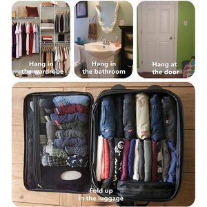 <b>Foldable</b> Clear Hanging Toiletry <b>Bag</b> 2.0-3.0L Cosmetic Organizer Storage Rectangle Minimalist PVC - Product Image 5