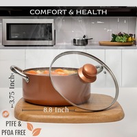 Set peralatan masak 7 buah, keranjang goreng logam berkelanjutan, peralatan masak persegi anti lengket untuk koki tembaga