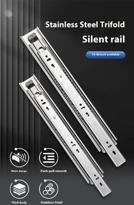 Rodamiento de bolas de alta resistencia de extensión completa de 32-40 pulgadas, rieles de Metal, guía de pista de montaje <span class=keywords><strong>lateral</strong></span> de 45mm, deslizadores <span class=keywords><strong>para</strong></span> cajones de cocina y baño - Product Image 2