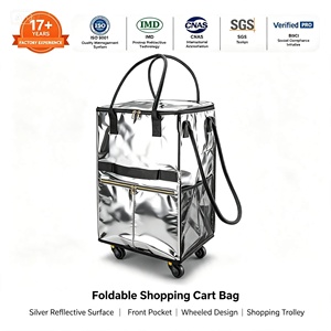 ISO9001 Manufacturer Custom logo Light Weight <strong>Trolley</strong> Wheel Rolling Reusable <strong>Shopping</strong> Tote Grocery <strong>Bag</strong> - Product Image 1