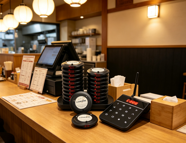 Restaurant Cafe Hospital Clinic Queue Management Paging System Waterproof Vibration 300m Range Wireless Mute Button Guest Call