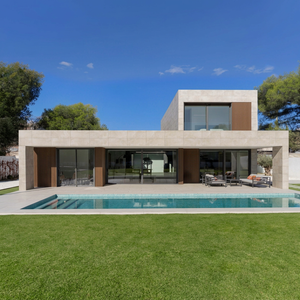 Villa Moderna Minimalista in Acciaio: Casa Prefabbricata <span class=keywords><strong>a</strong></span> 2 Piani con Piscina Infinity, Facciata in Pietra, Galvalume Durevole, Economica e <span class=keywords><strong>a</strong></span> Basso Costo - Product Image 1