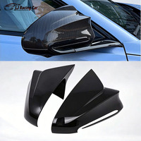 2 pièces Coques de rétroviseurs latéraux en ABS noir brillant et aspect fibre de carbone pour BYD Seal