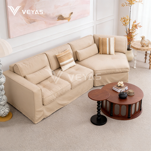 Muebles Wabi Sabi, Sofá Moderno Tapizado, Tono Natural, Diseño Minimalista para Interiores Relajados - Product Image 1