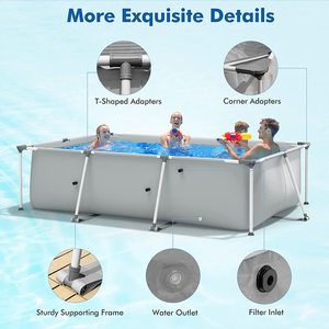 <strong>Large</strong> Outdoor Rectangular Above-<strong>Ground</strong> <strong>Pool</strong> with Steel Frame, Heavy-Duty PVC - Product Image 5