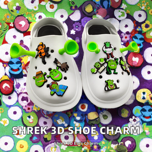 Nouvel Arrivage Breloque de Chaussure en PVC Shrek 3D à Oreilles de Dessin Animé pour Sabots d'Enfants, Décoration de Chaussures, Cadeaux de Fête en Gros - Product Image 2