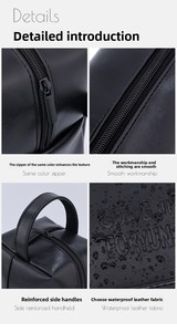 Nouvelle trousse de toilette pour homme de grande capacité pour les voyages d'affaires, fermeture éclair, poignée souple, sac de rangement pour cosmétiques en PU, sac de maquillage portable - Product Image 6