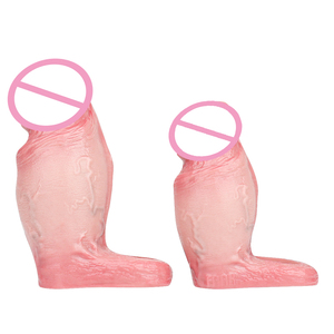 FAAK silicona realista grasa hueco consolador abierto grande pene manga tamaño S M pene alargador retraso eyaculación juguetes sexuales para hombres - Product Image 3
