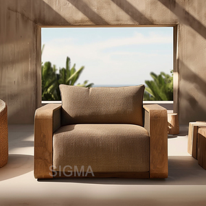 Sofa taman luar ruangan desain modern Sofa kursi panjang kayu Solid berlapis - Product Image 6