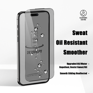 KA-W09 28 ° Pellicola Protettiva in Vetro Temperato Privacy 10pz/scatola per 17 Pro Max - Antistatica, Durezza 9H, Radian 2.5D, Anti-Impronta - Product Image 2