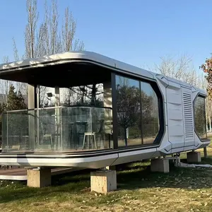 Tragbares winziges Haus modulare Häuser winziges Haus leichter Stahl Villa Container bequemes mobiles Kapselhotel
