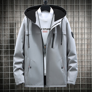 Veste à capuche pour hommes transfrontaliers hommes 2025 printemps et automne veste tendance simple imprimé veste hommes mode beau et chaud - Product Image 1