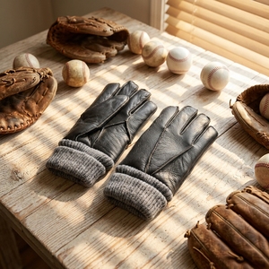 <span class=keywords><strong>Gants</strong></span> d'hiver pour femmes en cuir de mouton, coupe-vent, à doigts entiers, pour activités de plein air - Product Image 6